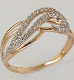 Золотые женские кольца с фианитами
